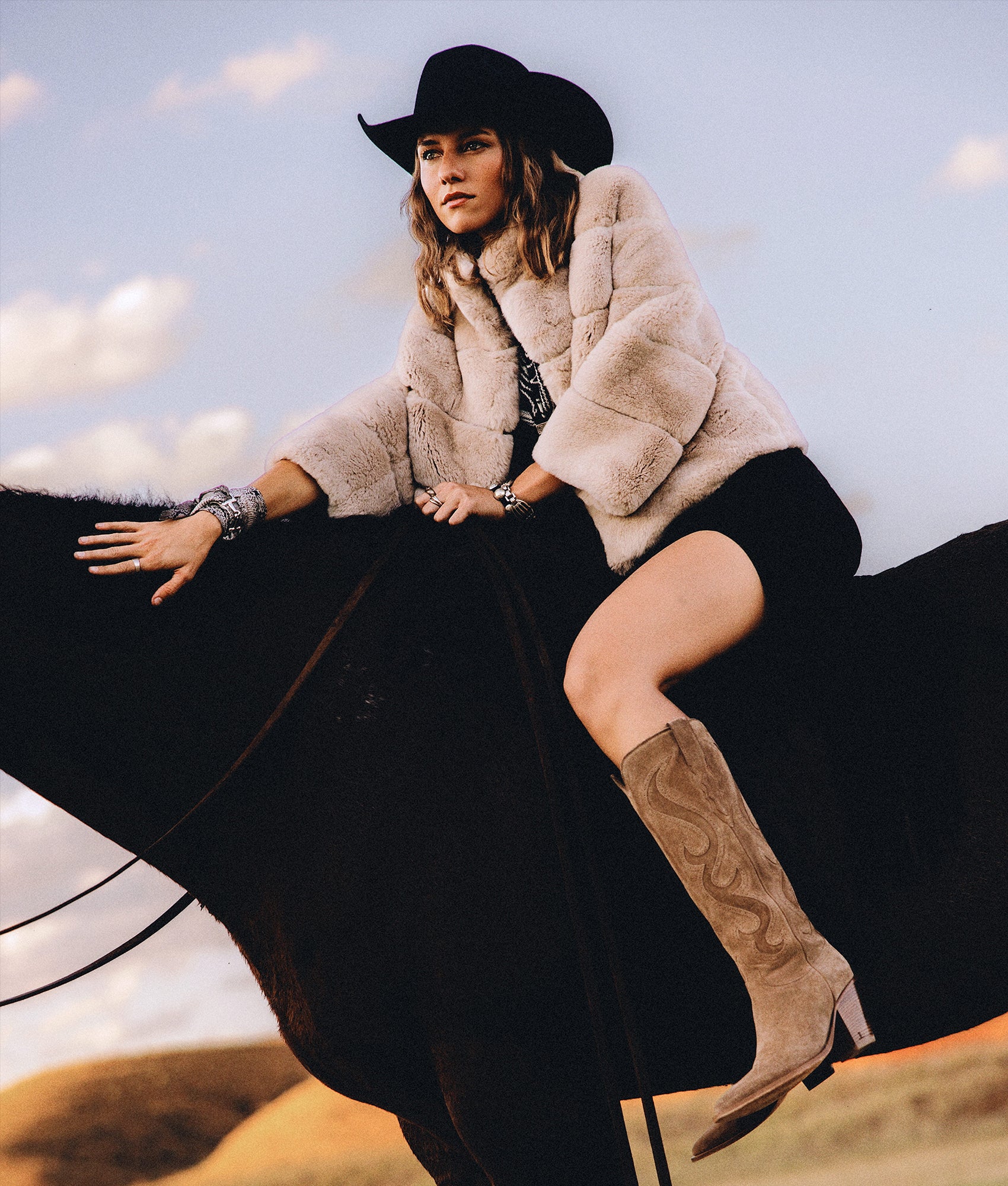 Leona Fur Coat - Beige