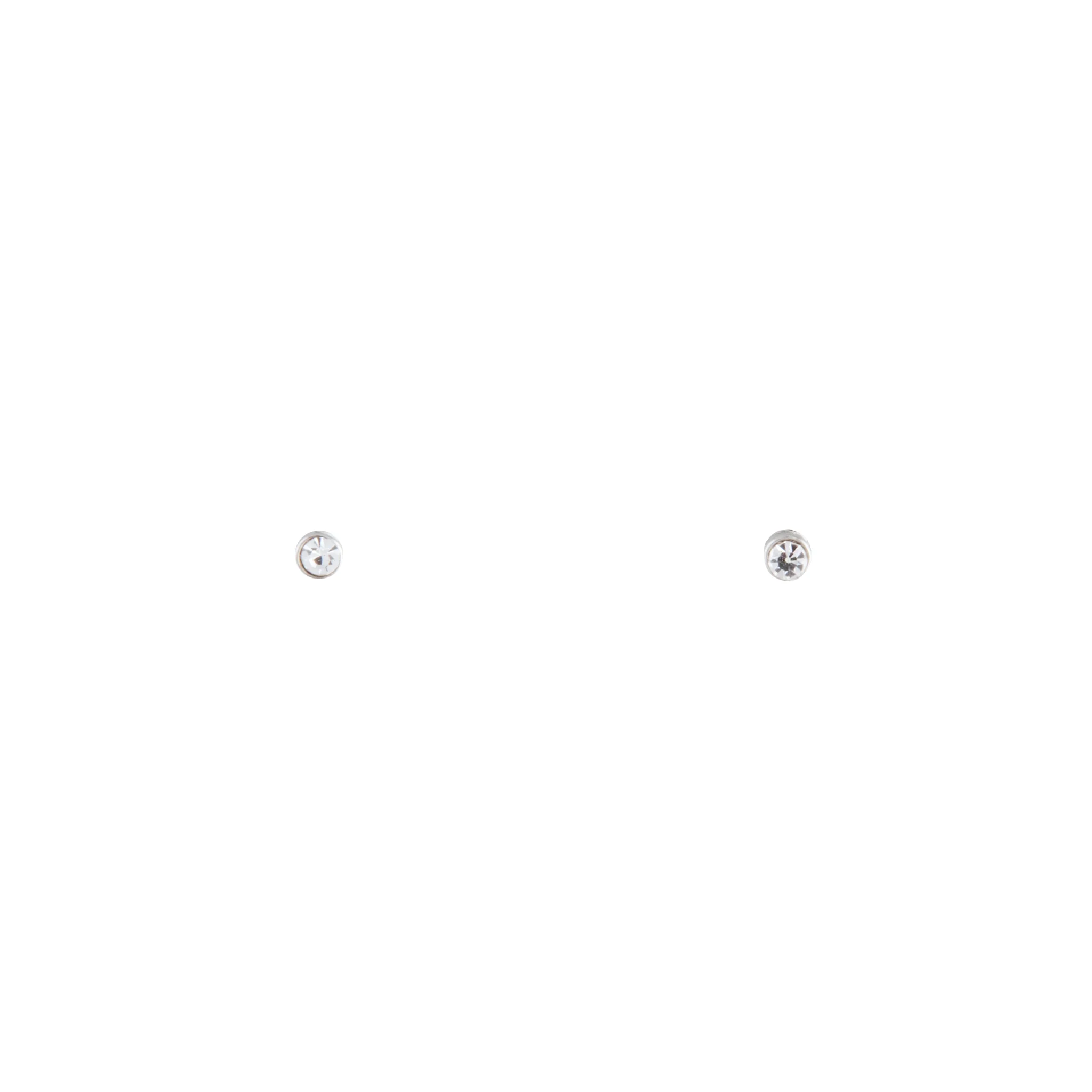 Silver Tiny Diamante Stud Earrings