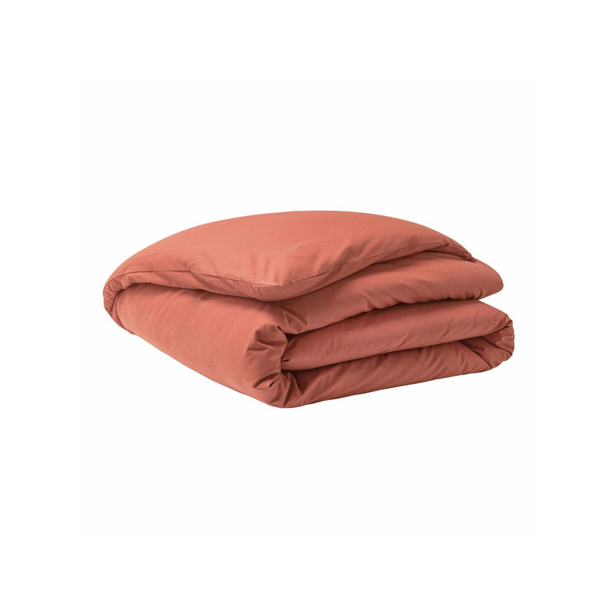 PREMIERE - Parure de lit en percale de coton rose corail 240x220