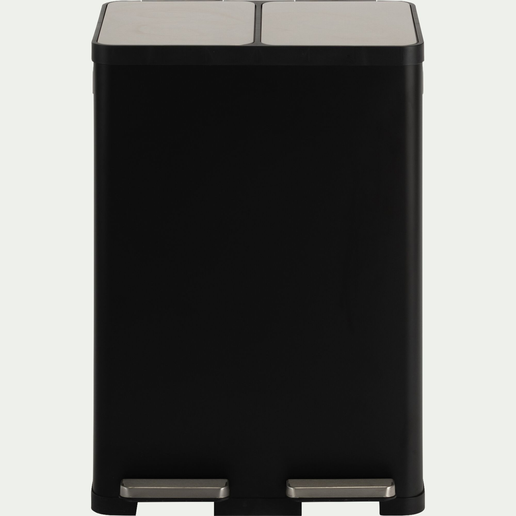 LUDER - Poubelle de tri double en plastique 2x30L - noir