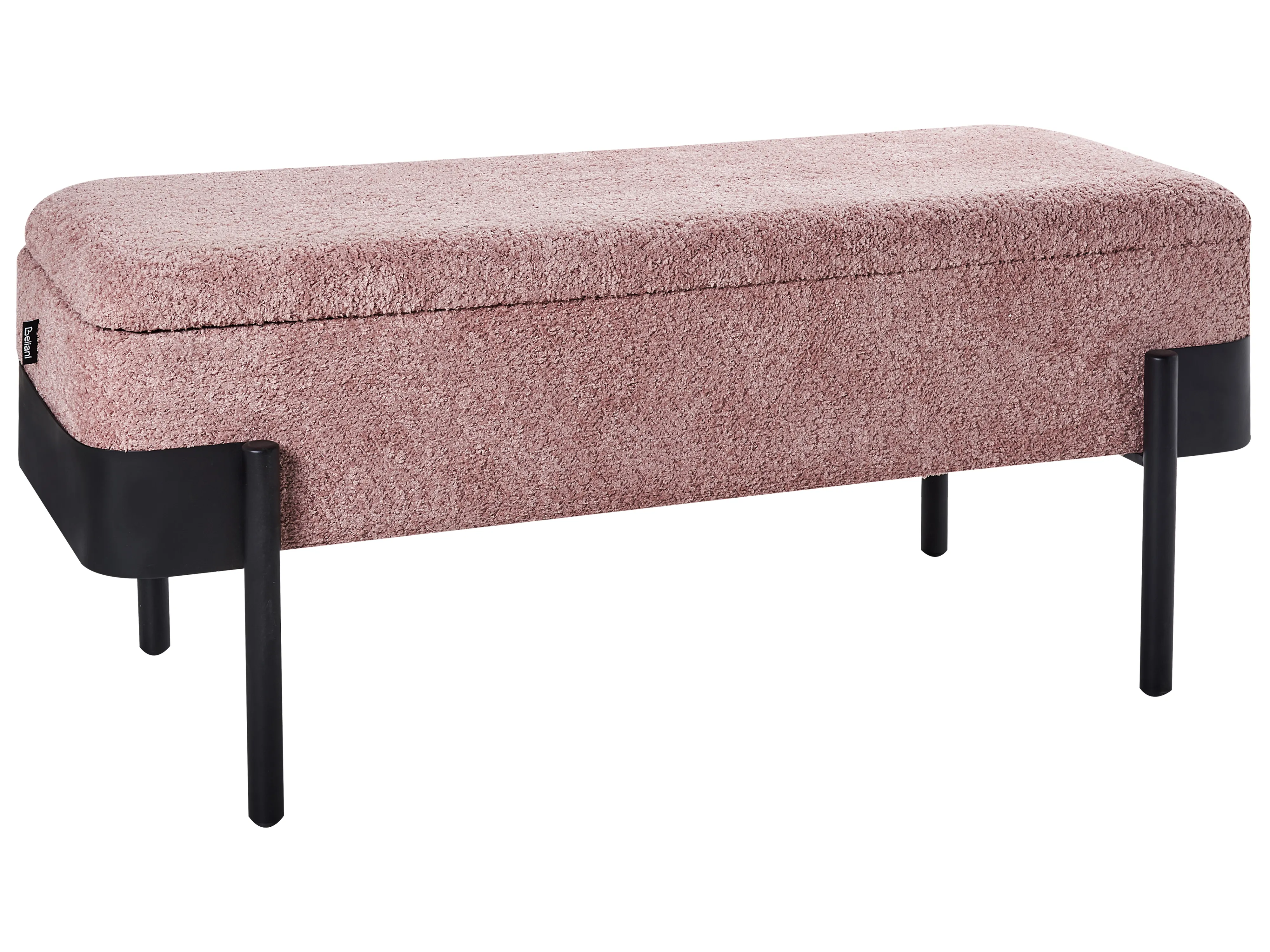 Upholstered Storage Bench WARREN Chenille Pink