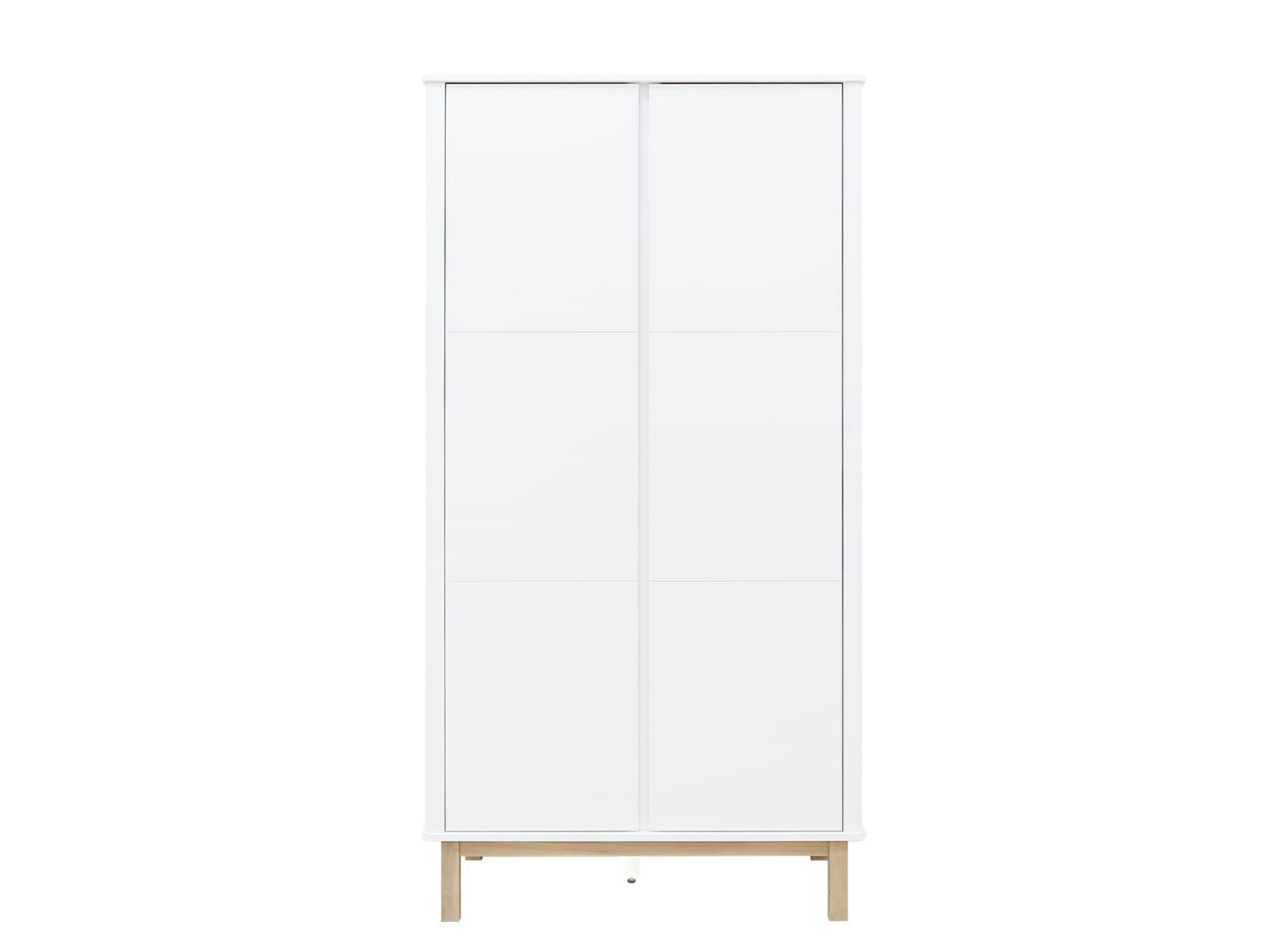 MIKA - Armoire 2-portes en MDF et chêne blanc