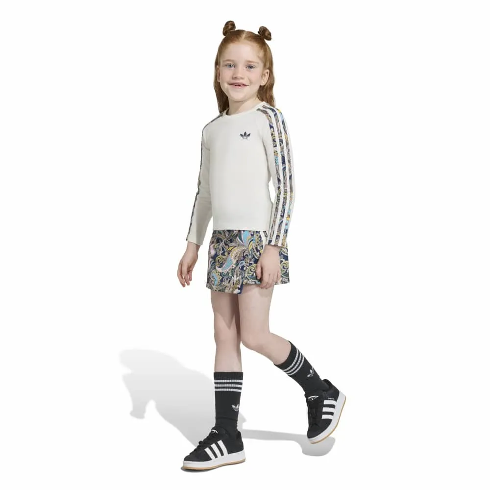 adidas Originals Slim Crop 3 Stripes Long Sleeve Top Regular Wrap Skort set
