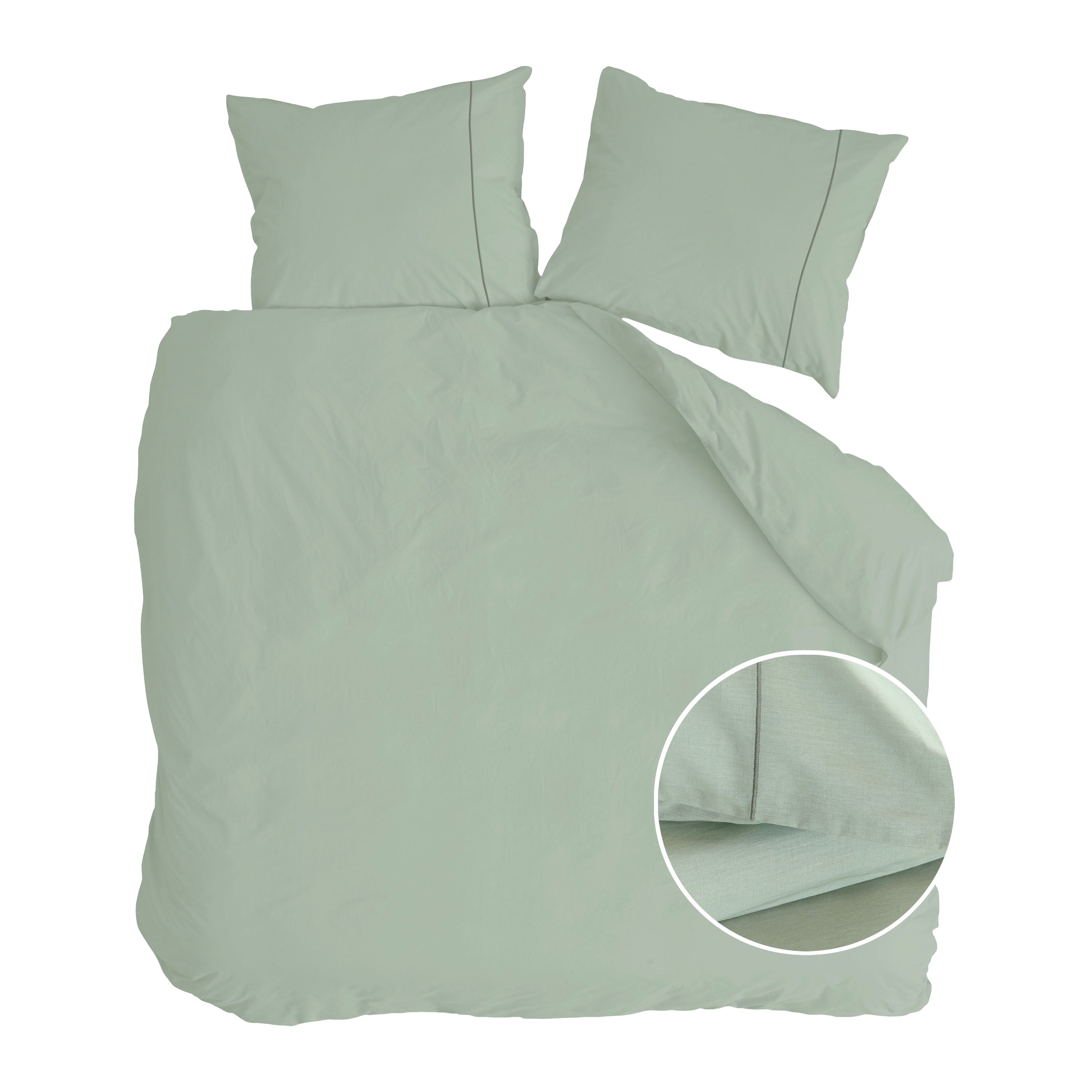 Walra Remade Uni Essence Dekbedovertrek 200 x 220 cm - Groen