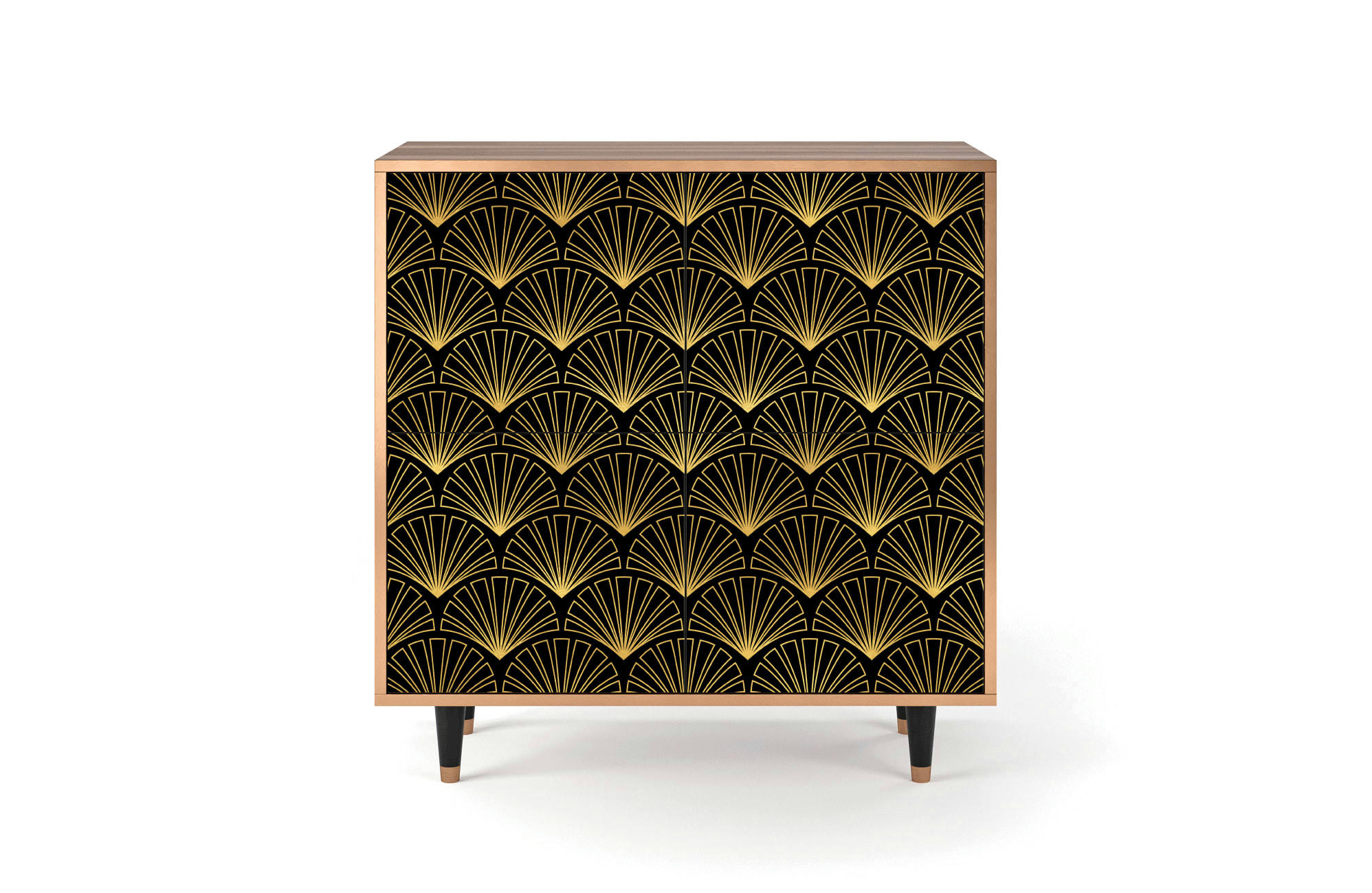 BIRD OF JUNO - Buffet  noir 4 portes L 94 cm