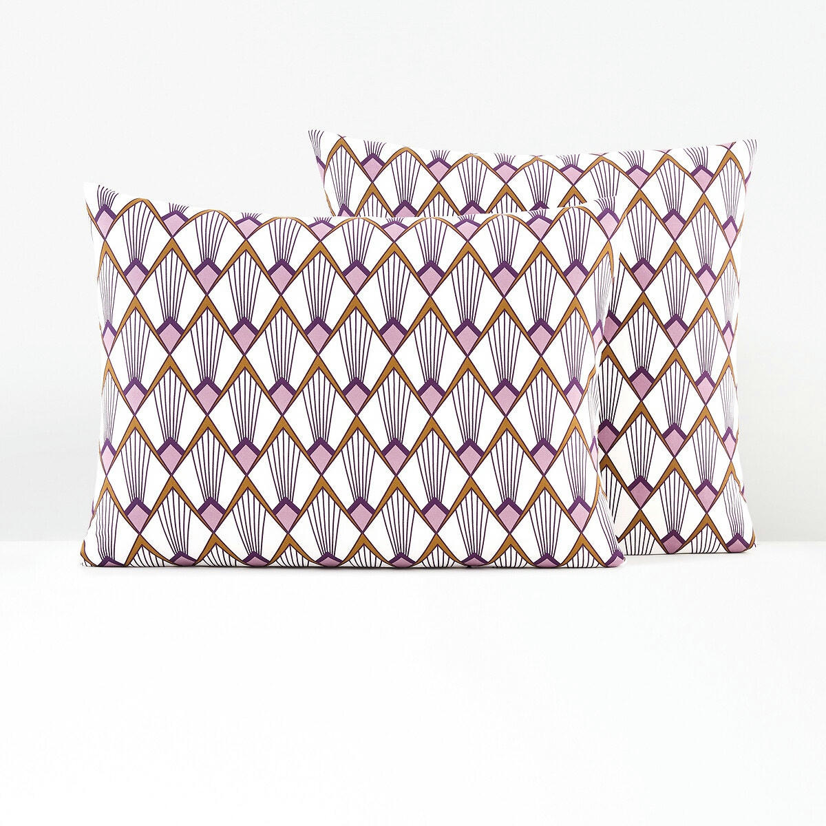 Taie d'oreiller percale de coton, Elisa mauve