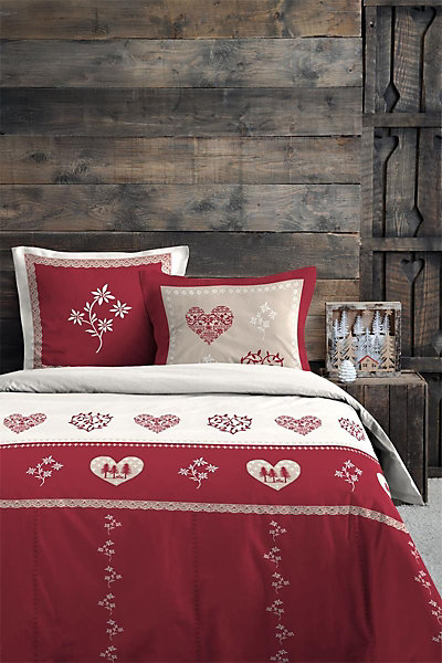 Housse de couette   taie Coeur de montagne mondane