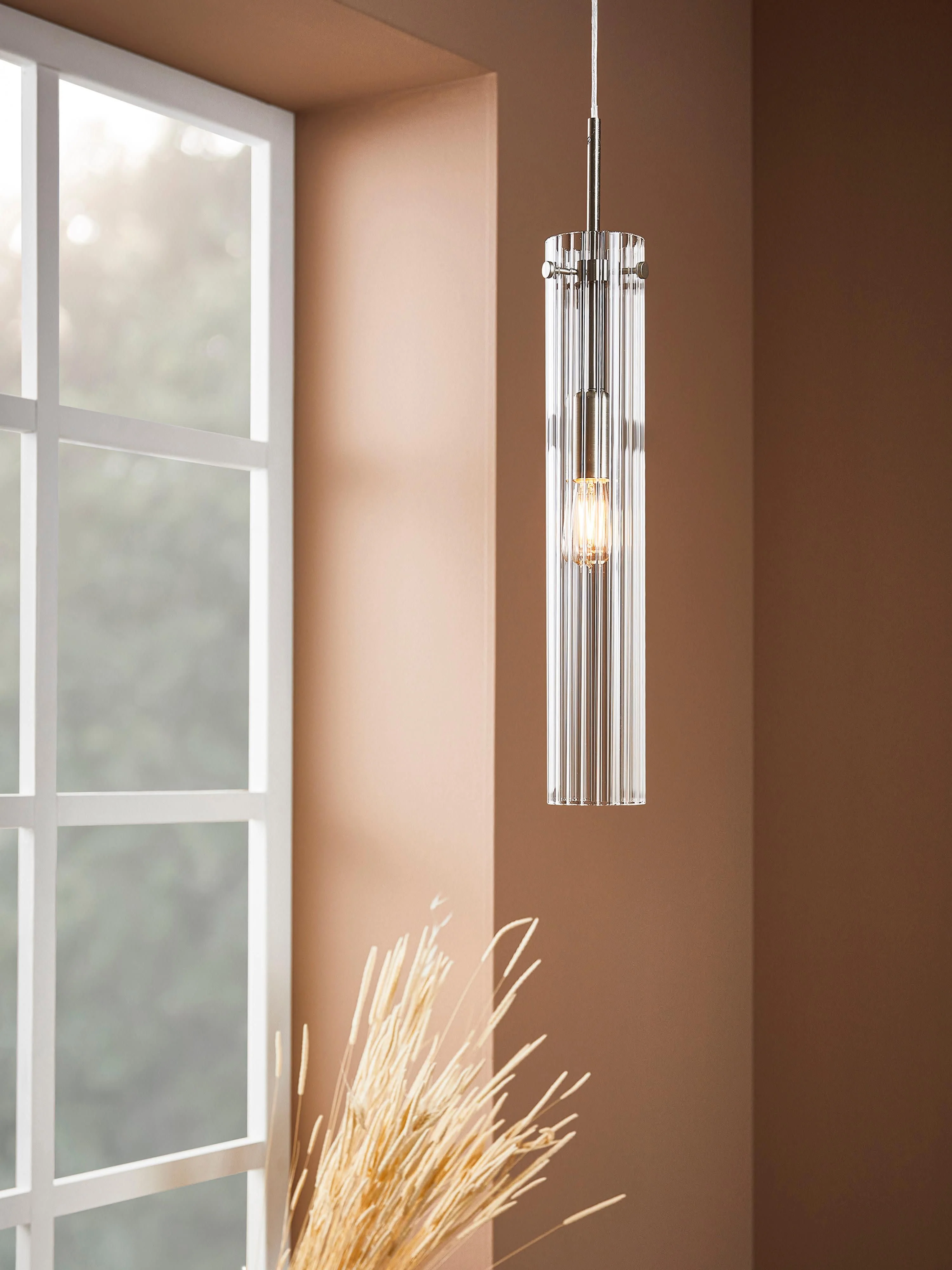 Kleine Glas-Pendelleuchte Tubo