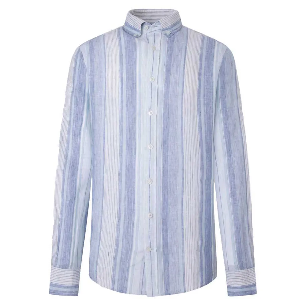 Hackett Linen Multi Stripe long sleeve shirt