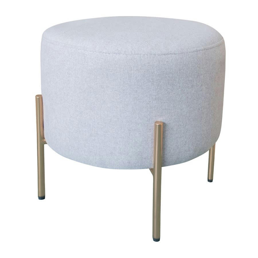 KATE - Pouf design rond en tissu beige