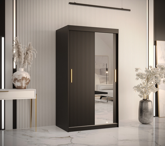 Szafa przesuwna RIFLO SLIM 2 100 czarny mat  czarny mat