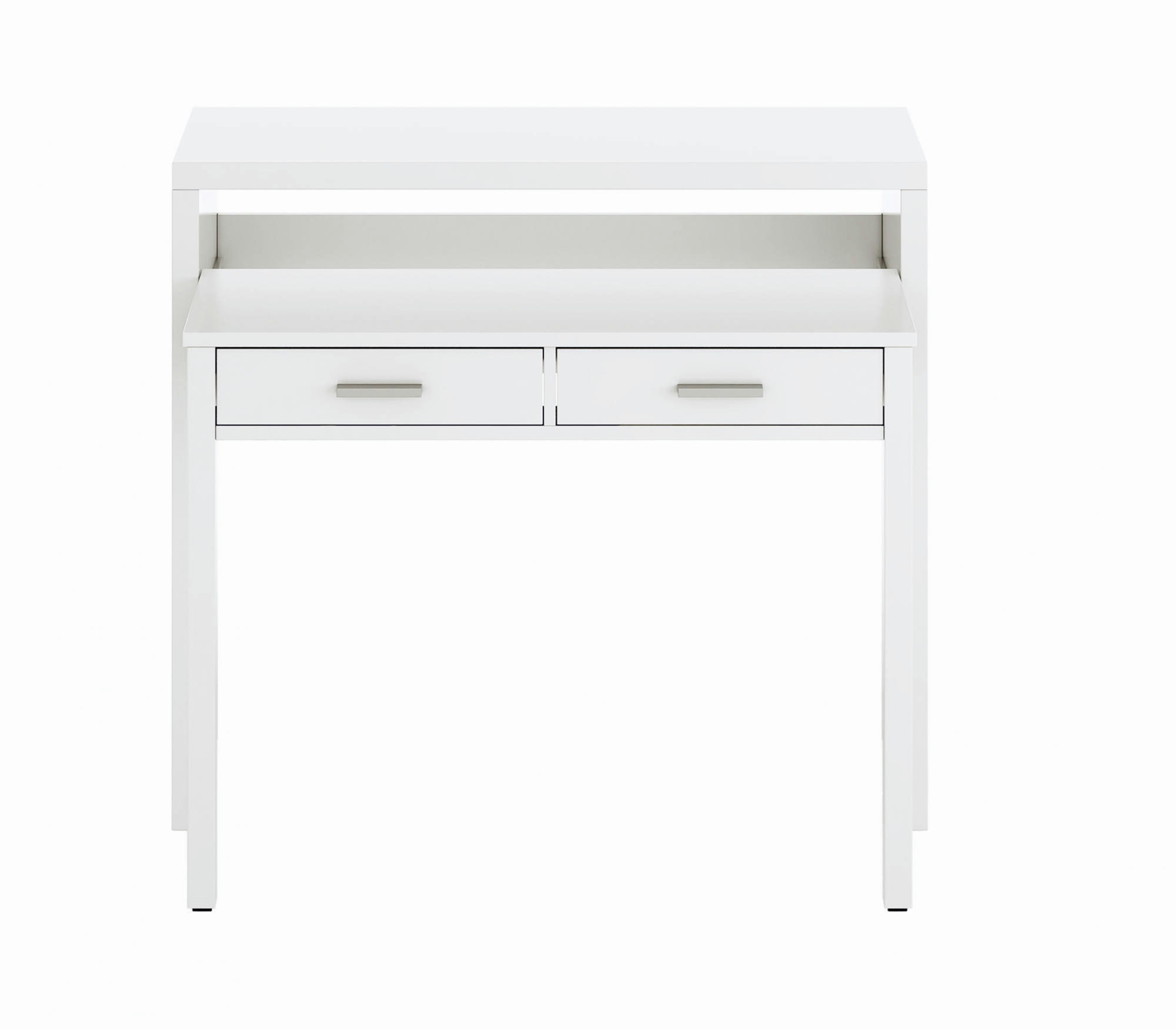 BILLINGS - Console avec 2 tiroirs effet bois blanc