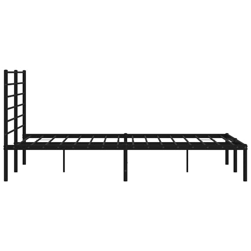 NNEVL Metal Bed Frame with Headboard Black 153x203 cm Queen