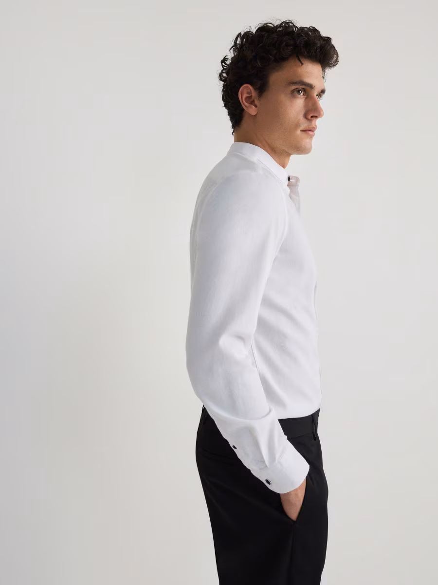 Super Slim Fit Shirt With Stand Up Collar