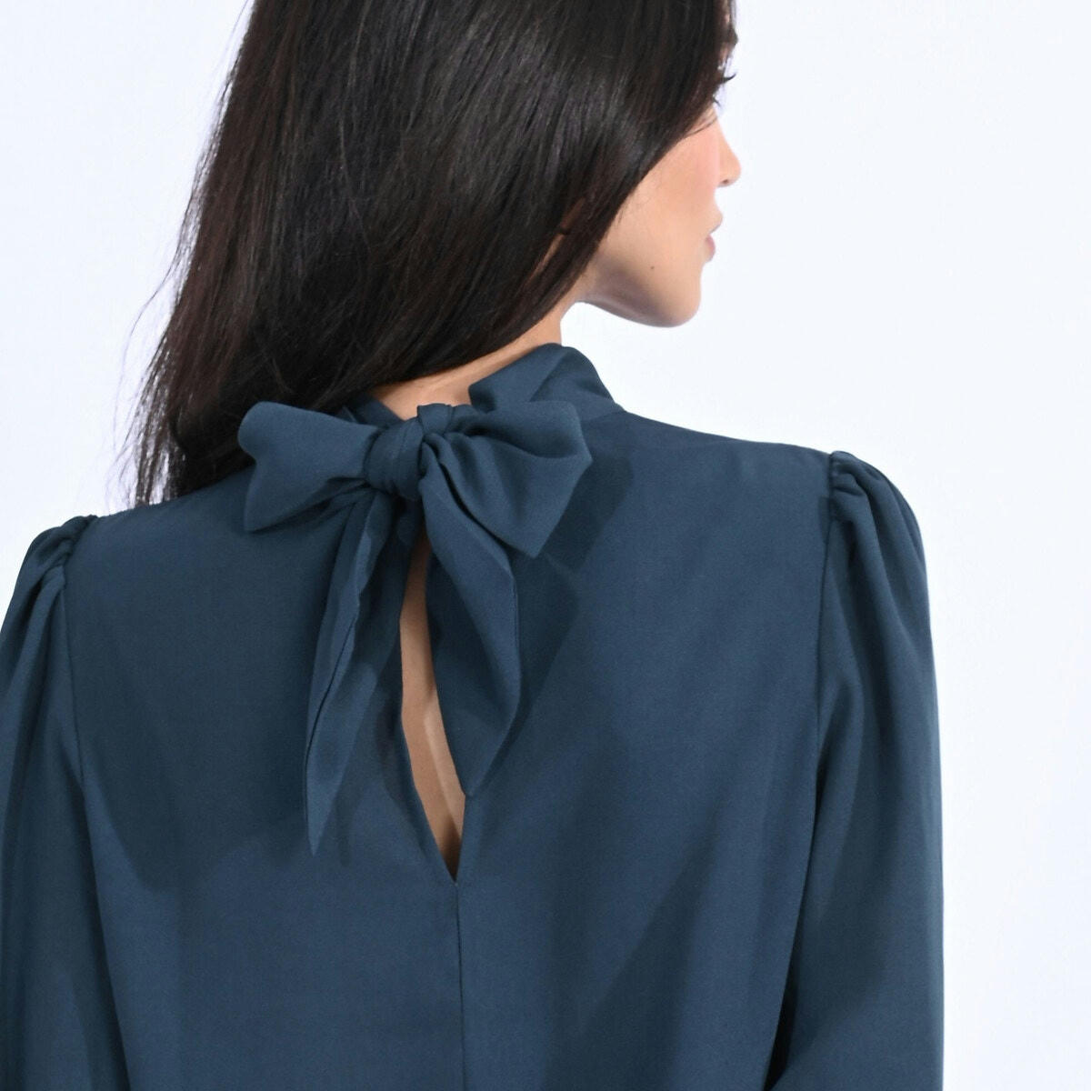 Blouse col lavallière à nouer devant ou dos