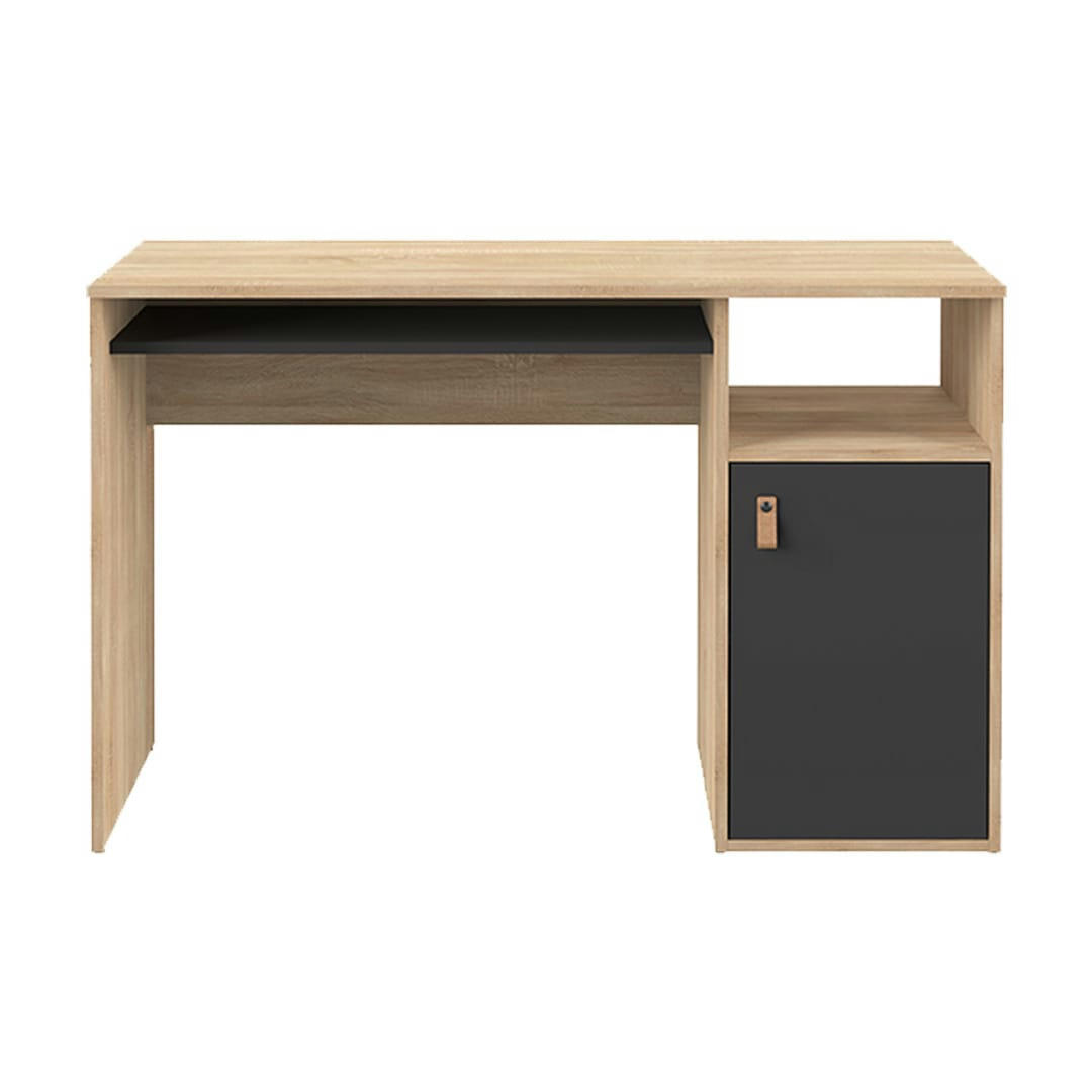 OXFORD - Bureau effet bois chêne naturel et noir