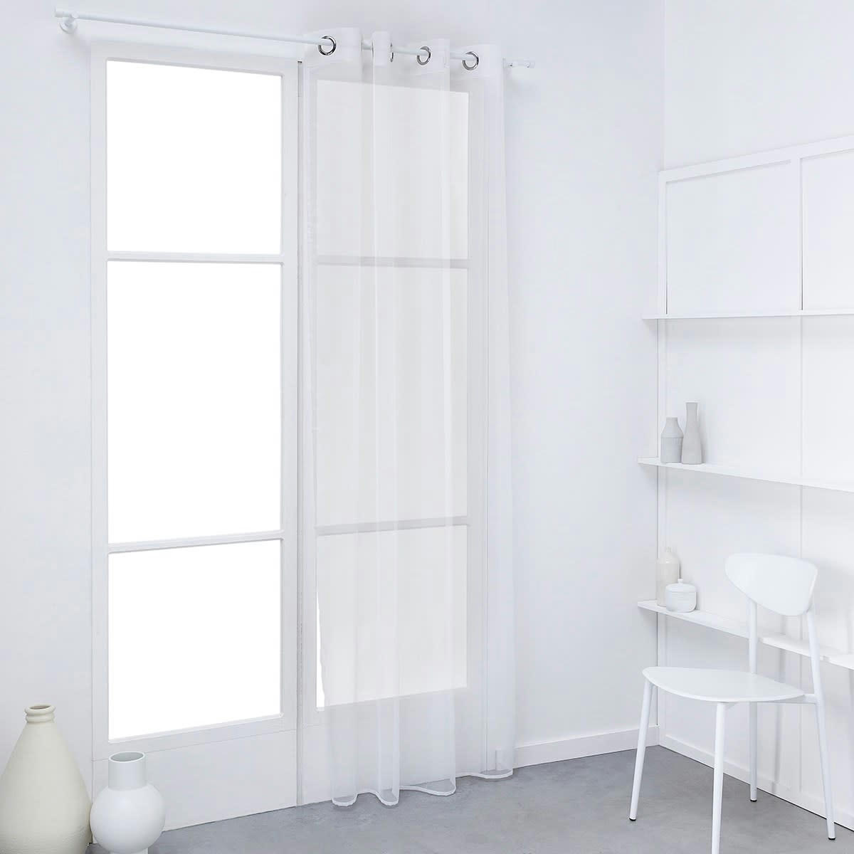 - Voilage en Polyester Blanc 135x240 cm