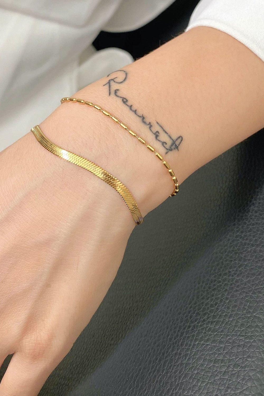 Elk & Bloom 14K Gold Duo Bead Chain Bracelet