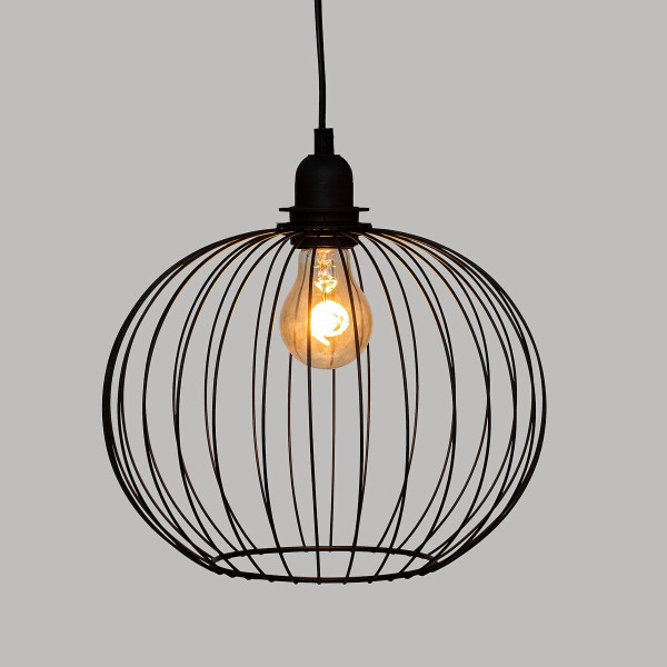 LAMPA WISZĄCA Victa czarna metalowa OKRĄGŁA