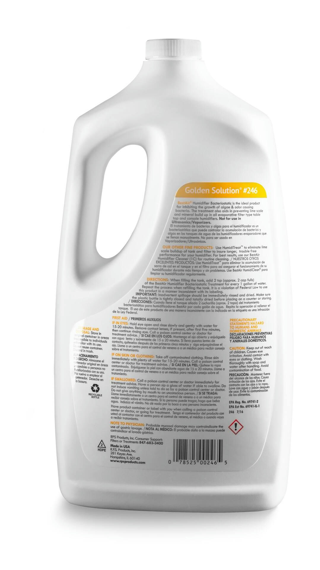 BestAir C246-PDQ-6 Golden Solution Combination Humidifier Water & Bacteriostatic Treatment, 1.9-L