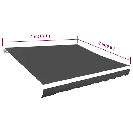 NNEVL Awning Top Sunshade Canvas Anthracite 400x300 cm