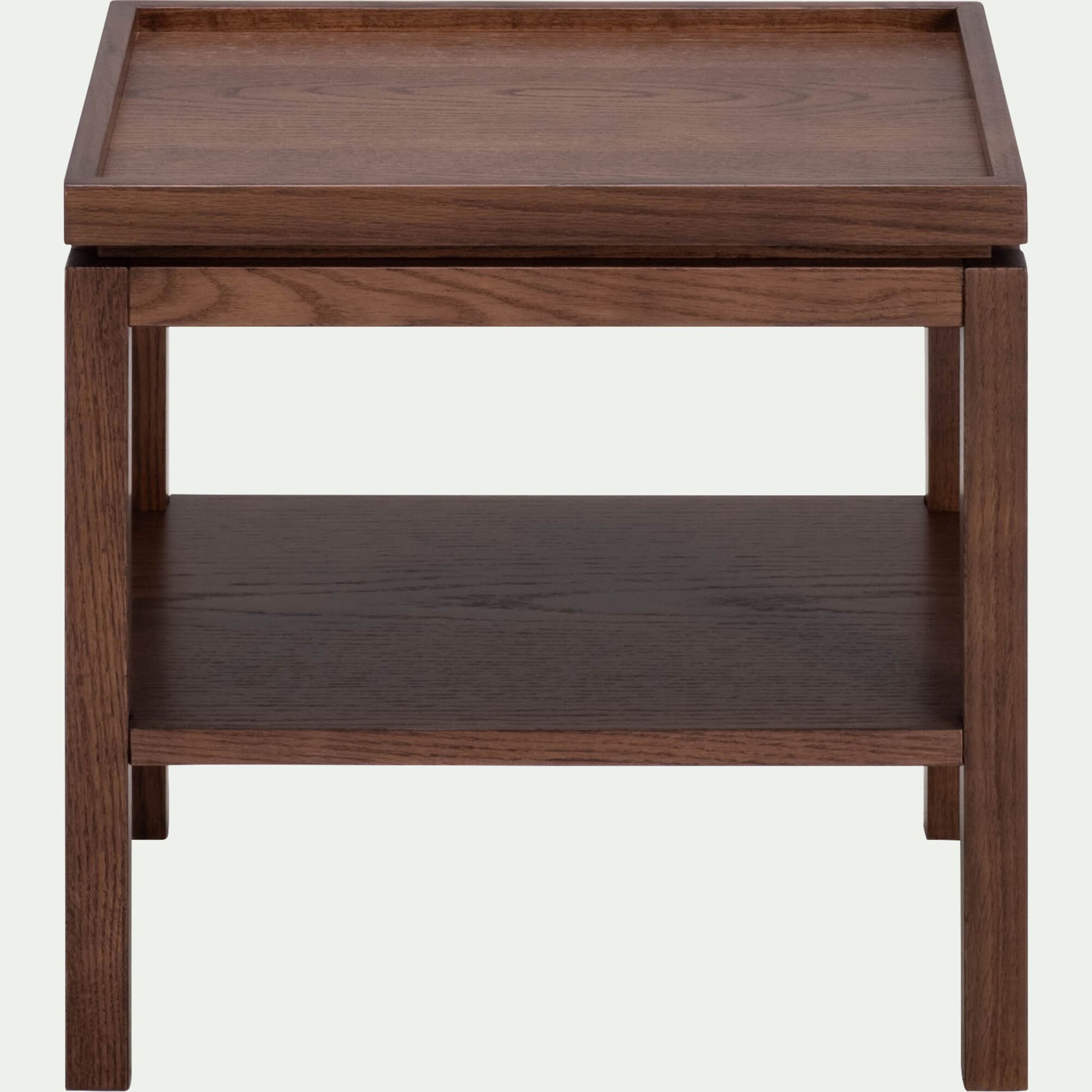 DAVI - Table de chevet en chêne L45xl35xH45cm - bois foncé