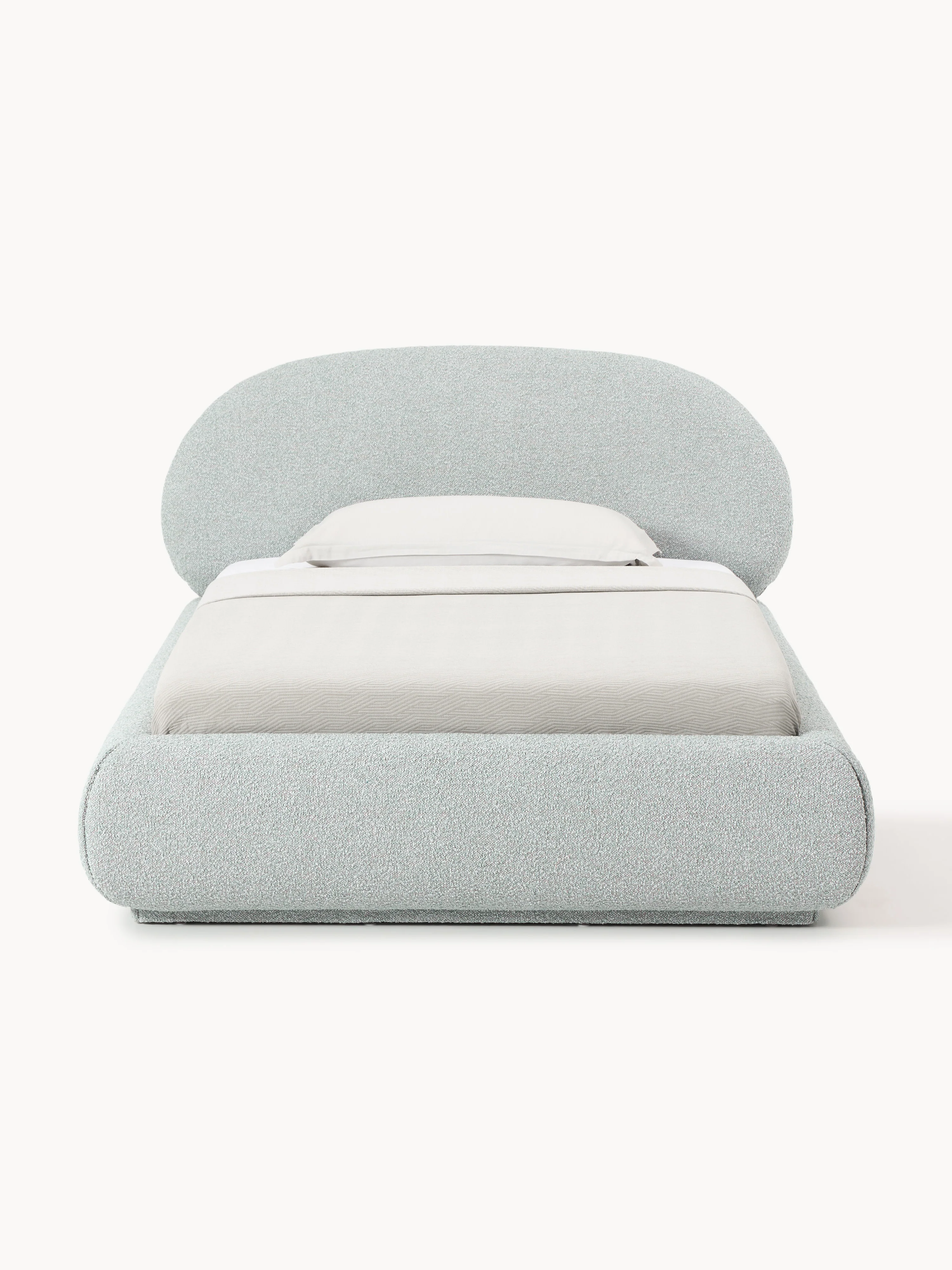 Bouclé-Polster-Einzelbett Alba