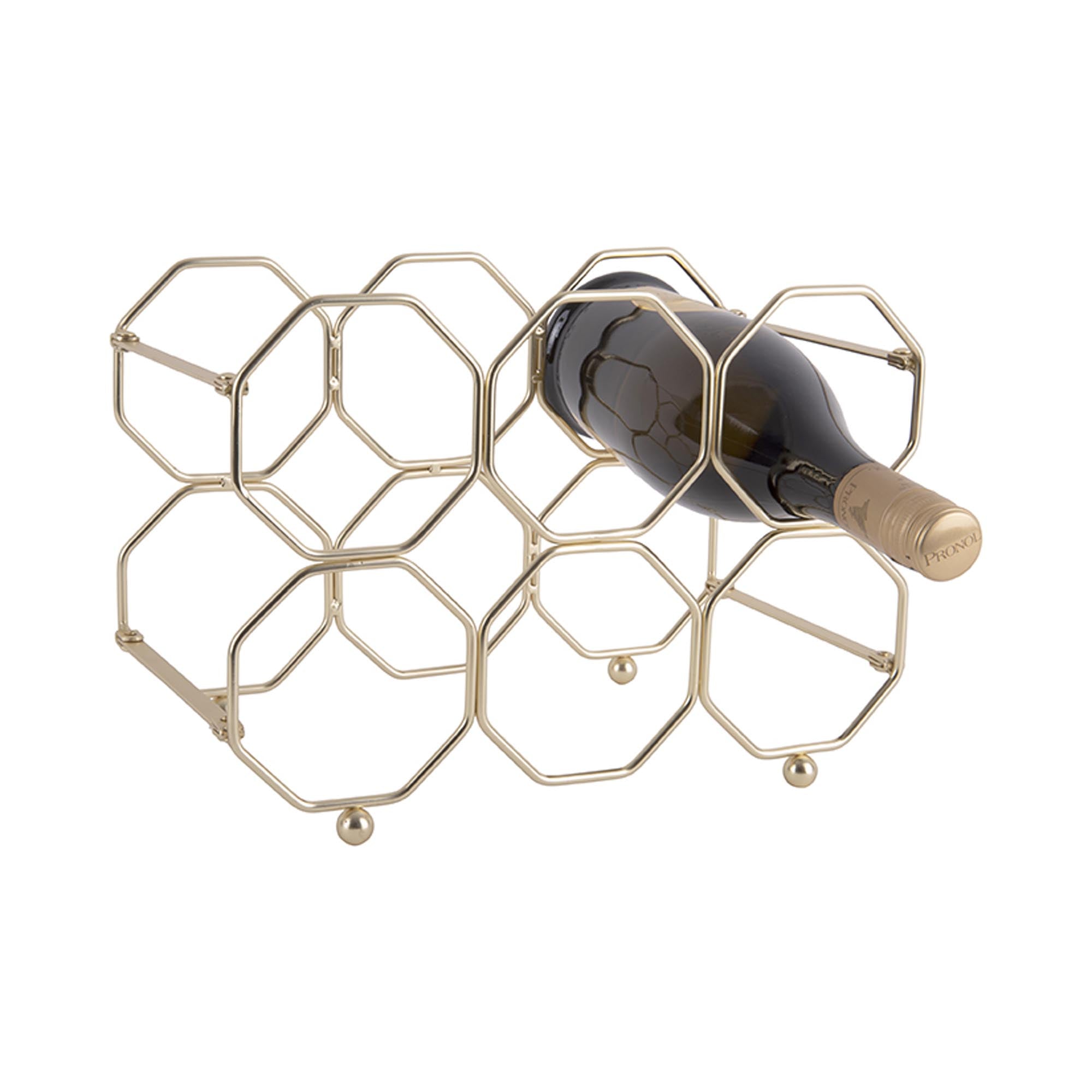 Present Time wijnrek Honeycomb - goud - 16.5x31x22cm