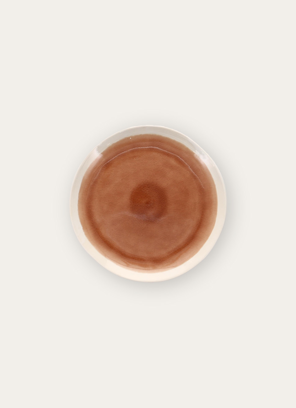 ASSIETTE à DESSERT EN GRÈS RÉACTIF MARRON