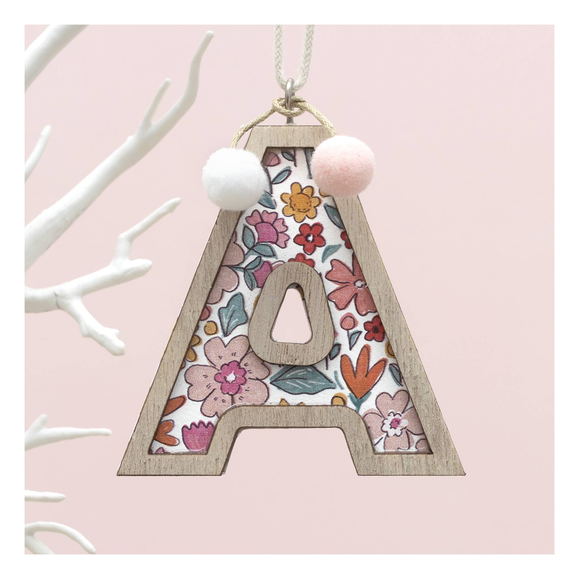 Hanging Wooden Letter A 7.5cm