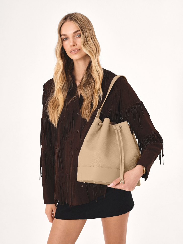 Bag bag made of leather in a unique pattern