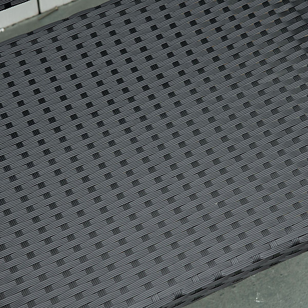 Banc de Jardin Extérieur - Banc 2 Places avec Structure Acier et Résine Tressée, 122x60x85 cm - Noir