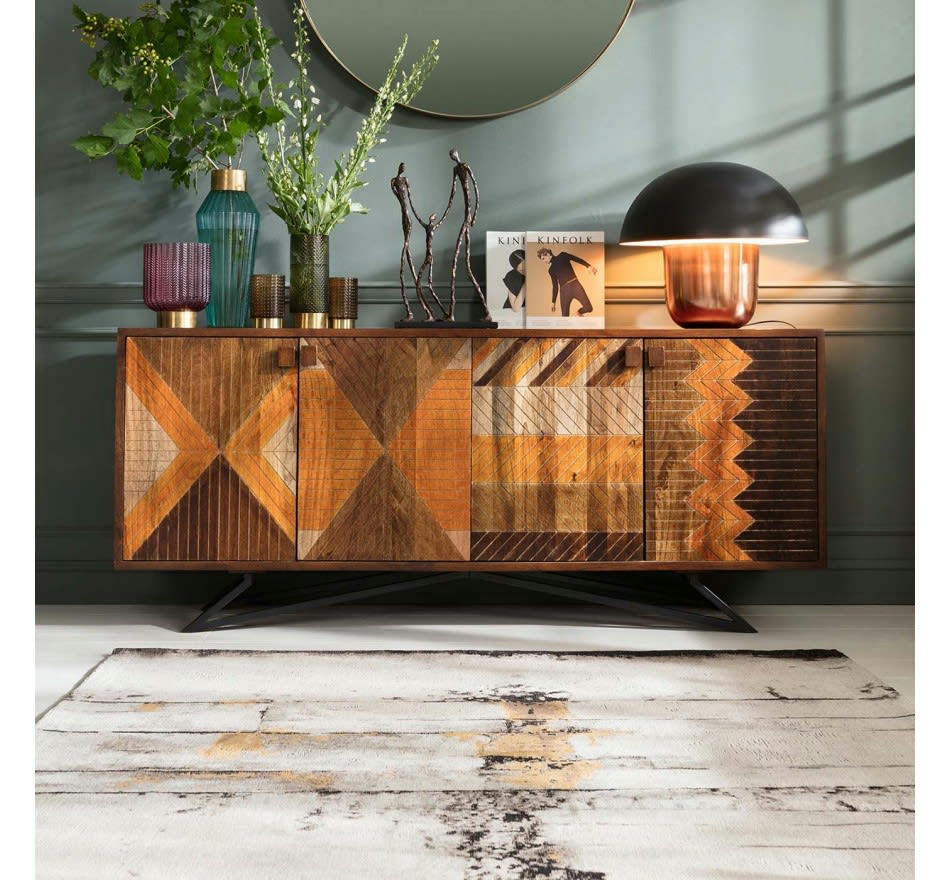 ABSTRACT - Tapis en coton gris 300x200