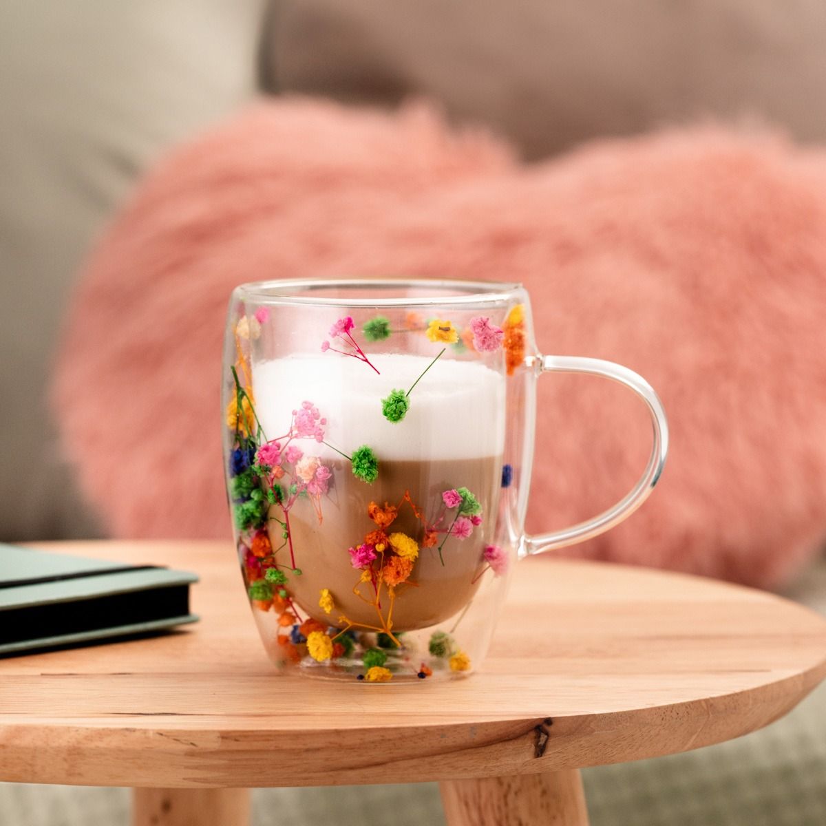 Szklanka SECO z podwójną ścianką i kwiatami wąska 0,35 l