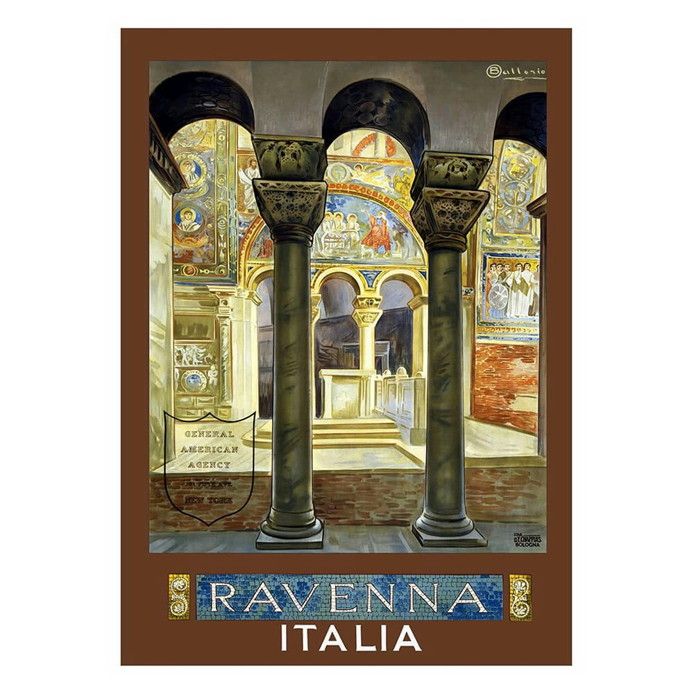 - Tableau affiche touristique vintage Ravenna 50x70cm
