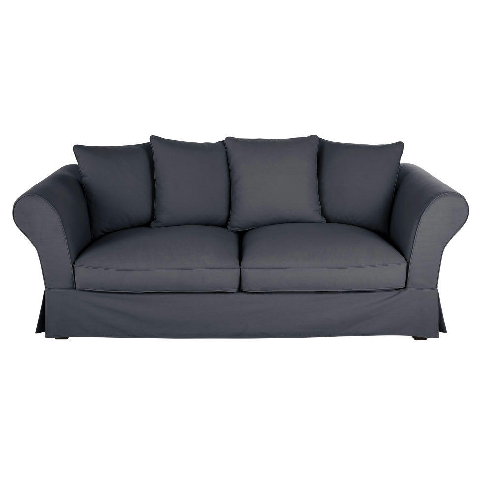 Roma - Housse de canapé convertible 3/4 places (matelas 12 cm) gris ardoise