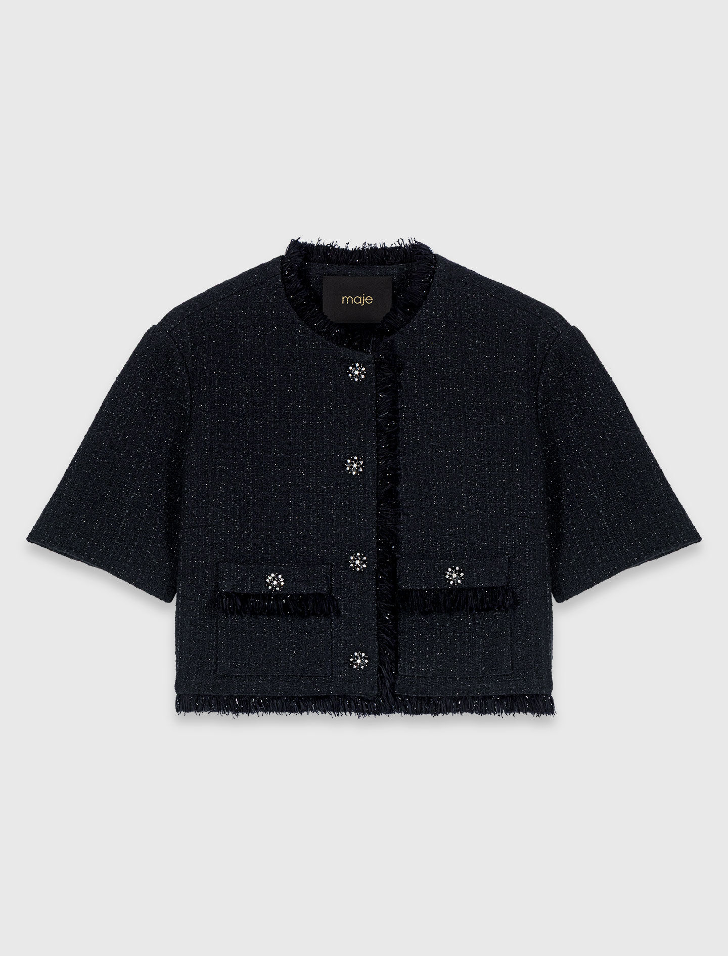 Veste courte en tweed brillant