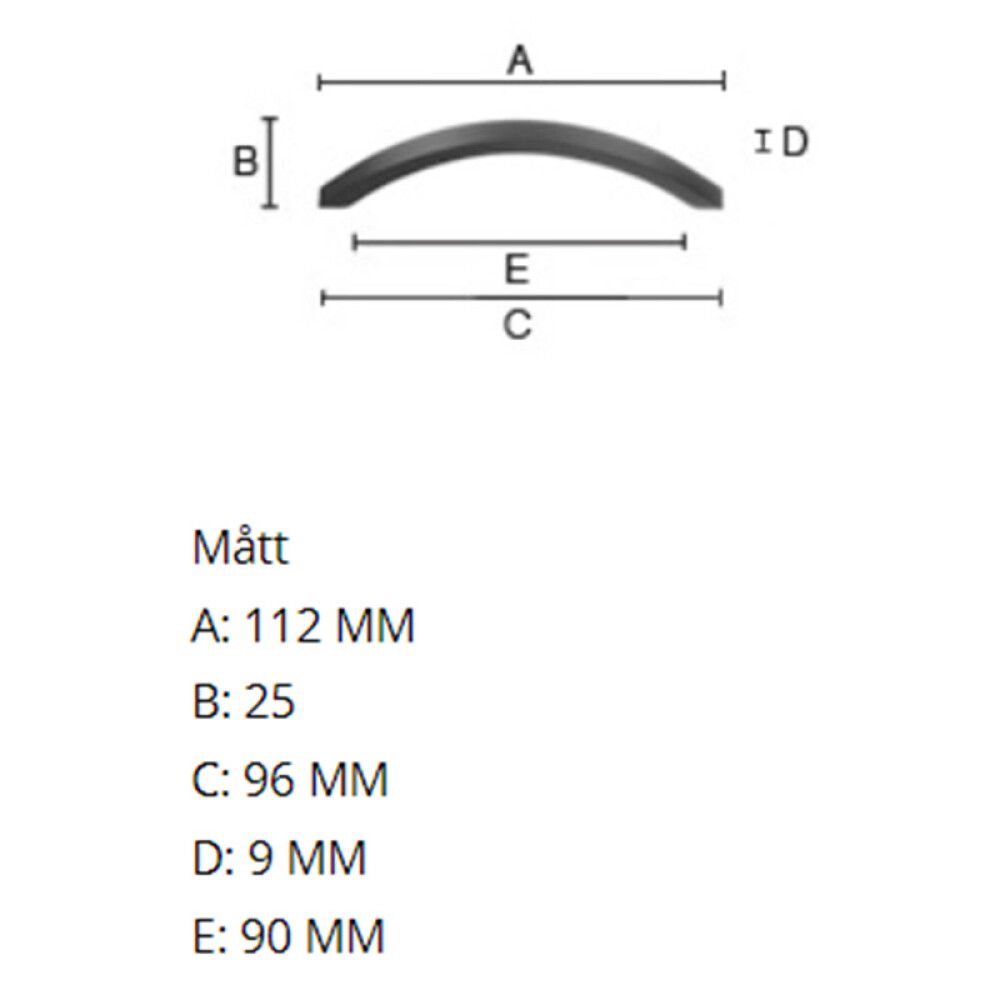 SKUFFEHÅNDTAK BESLAGSBODEN BB628 96MM SVART