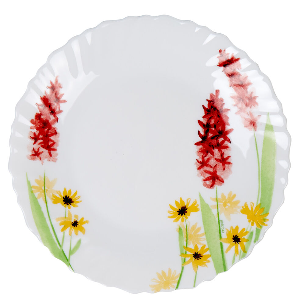 Assiette à dessert ronde blanche fleur Fantine Ø19cm