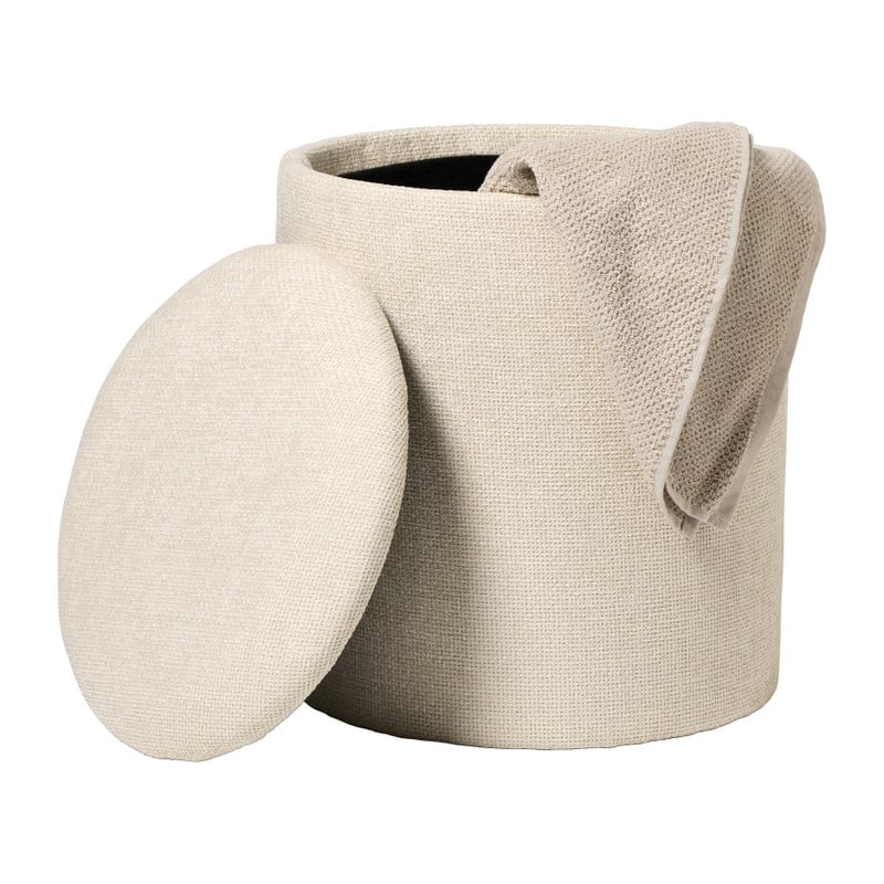Opbergpoef Debby - beige - &Oslash;35x40 cm