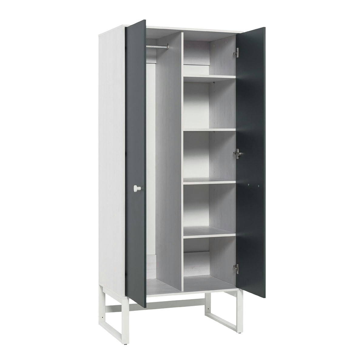 NEST - Armoire 2 portes blanc gris