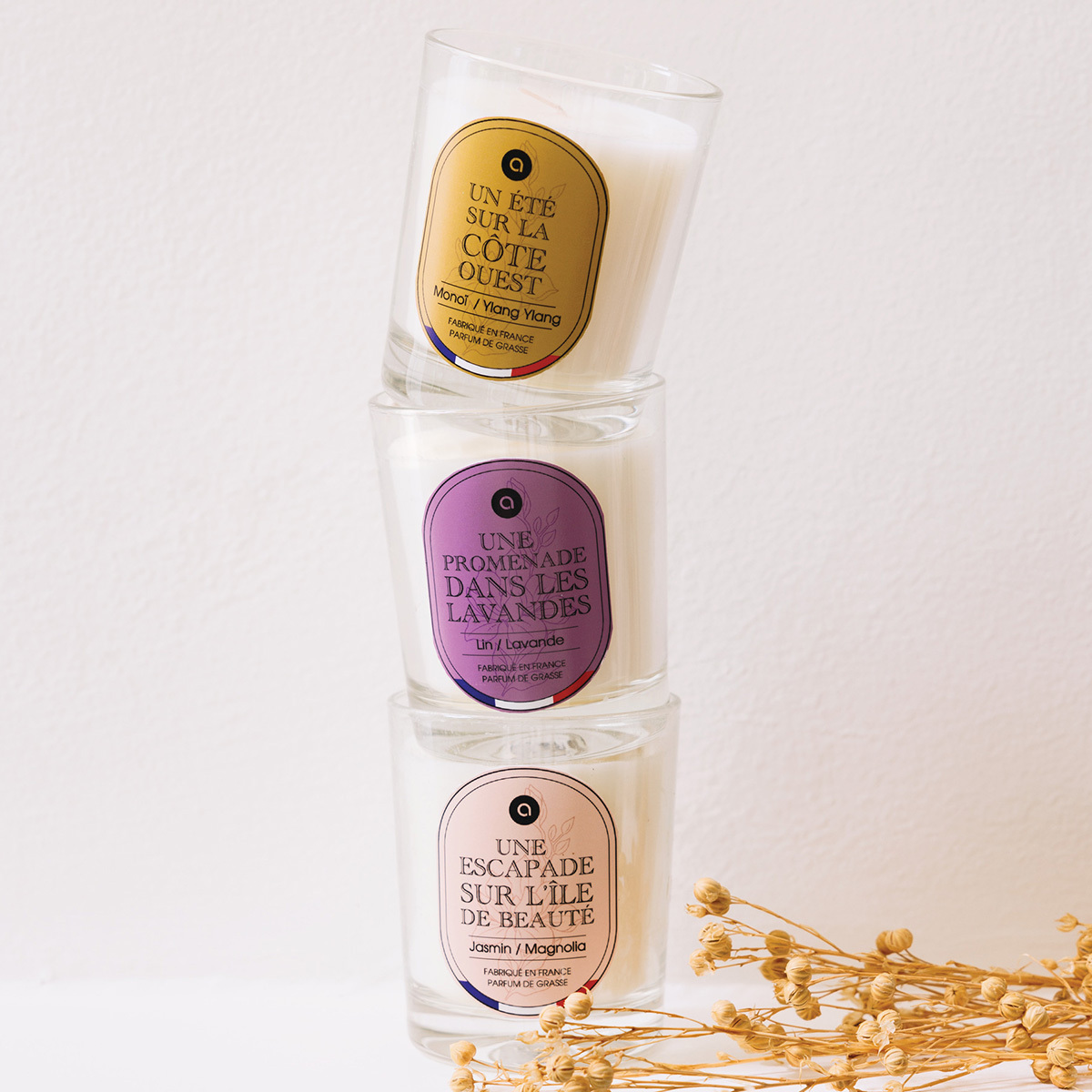 Scented candle "Nibi" Monoi and ylang-ylang, 180g