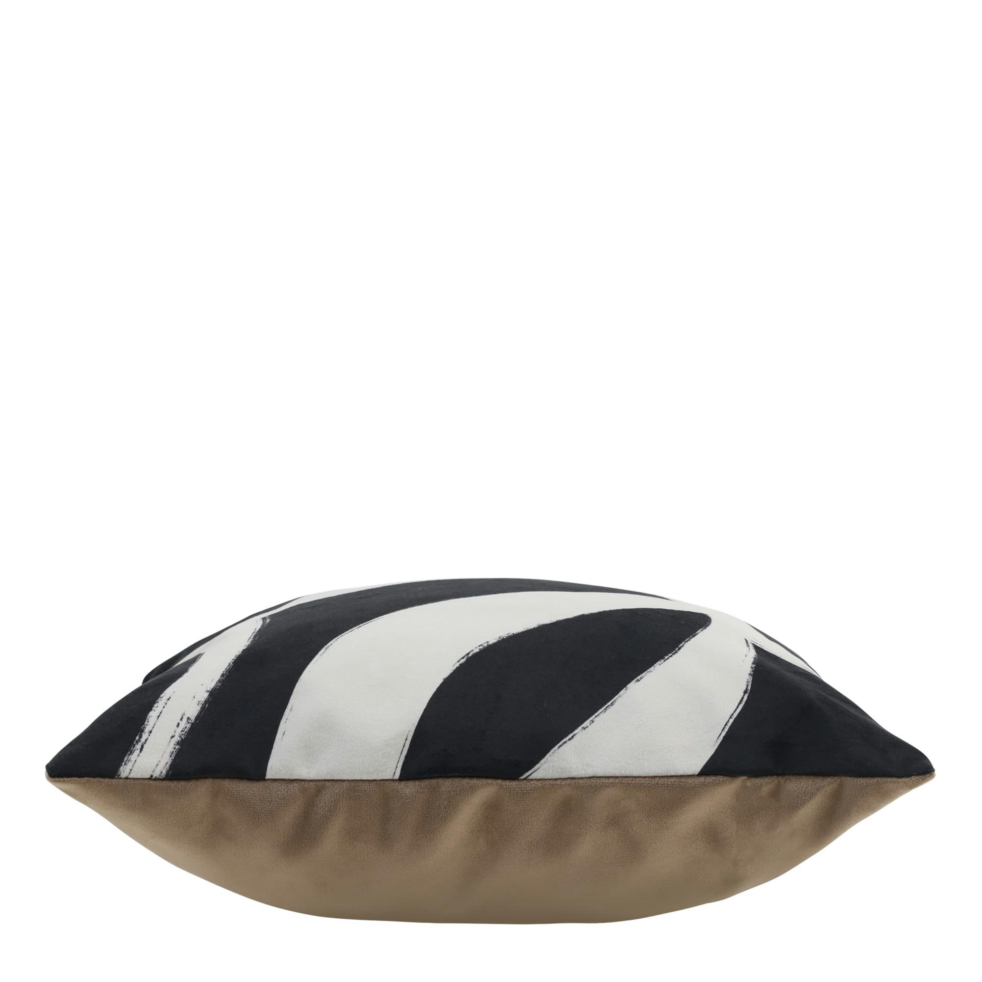 - Coussin en velours à imprimé ligne monochrome