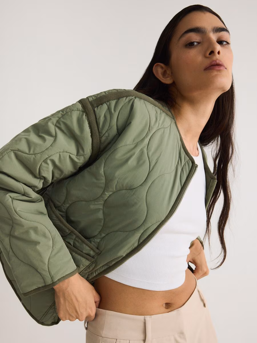 Cropped Quilted Jacket