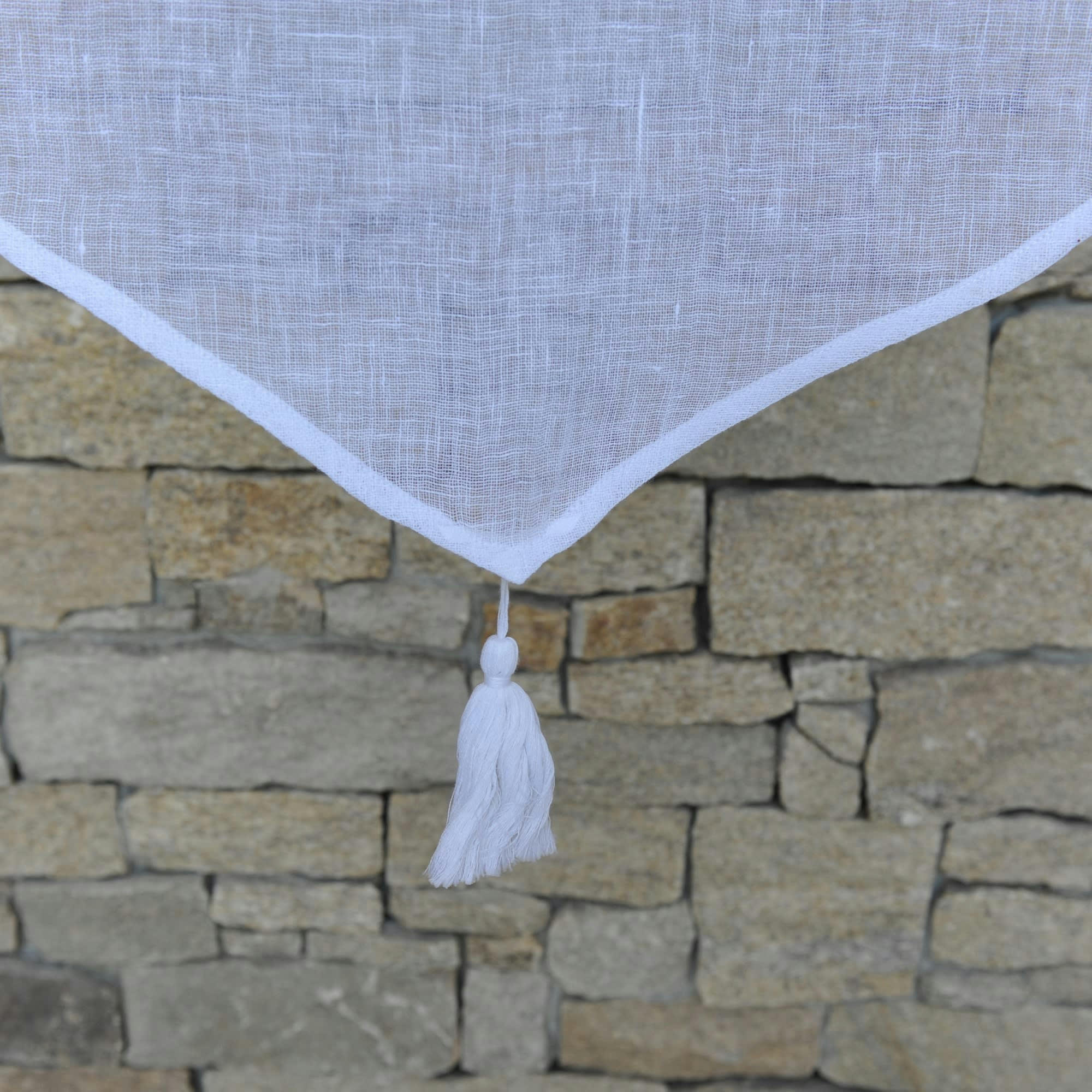 ILE D'YEU - Brise bise feston et pompons 45X70 CM