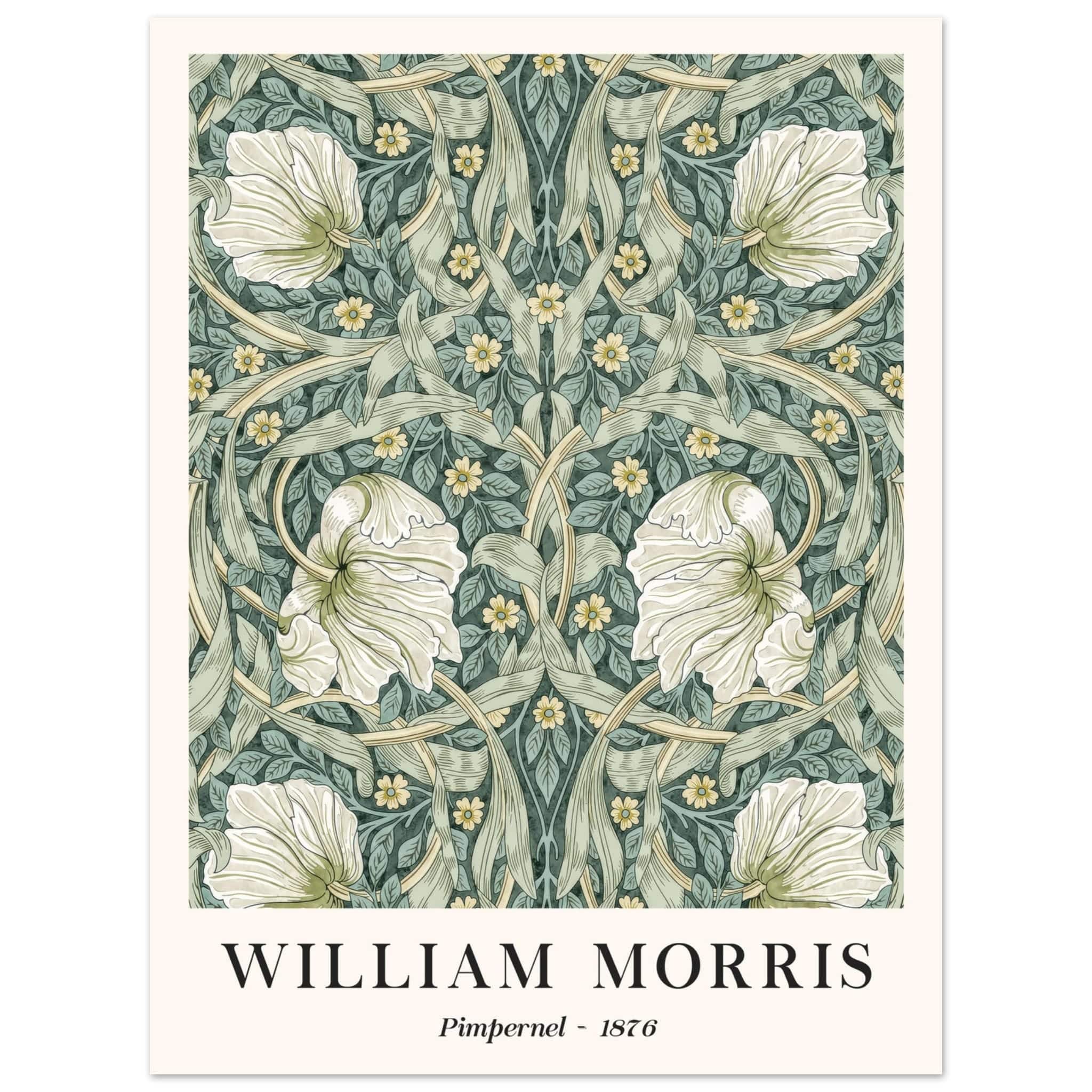Artfulprints Poster William Morris - Pimpernel 1876  - 30x40 cm - Groen