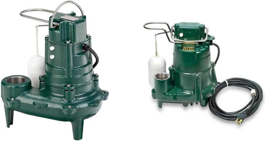 Waste-Mate 267-0001 Sewage Pump, 1/2 HP Automatic  Heavy-Duty Submersible Sewage, Effluent or Dewatering Pump(Green/Submersible)