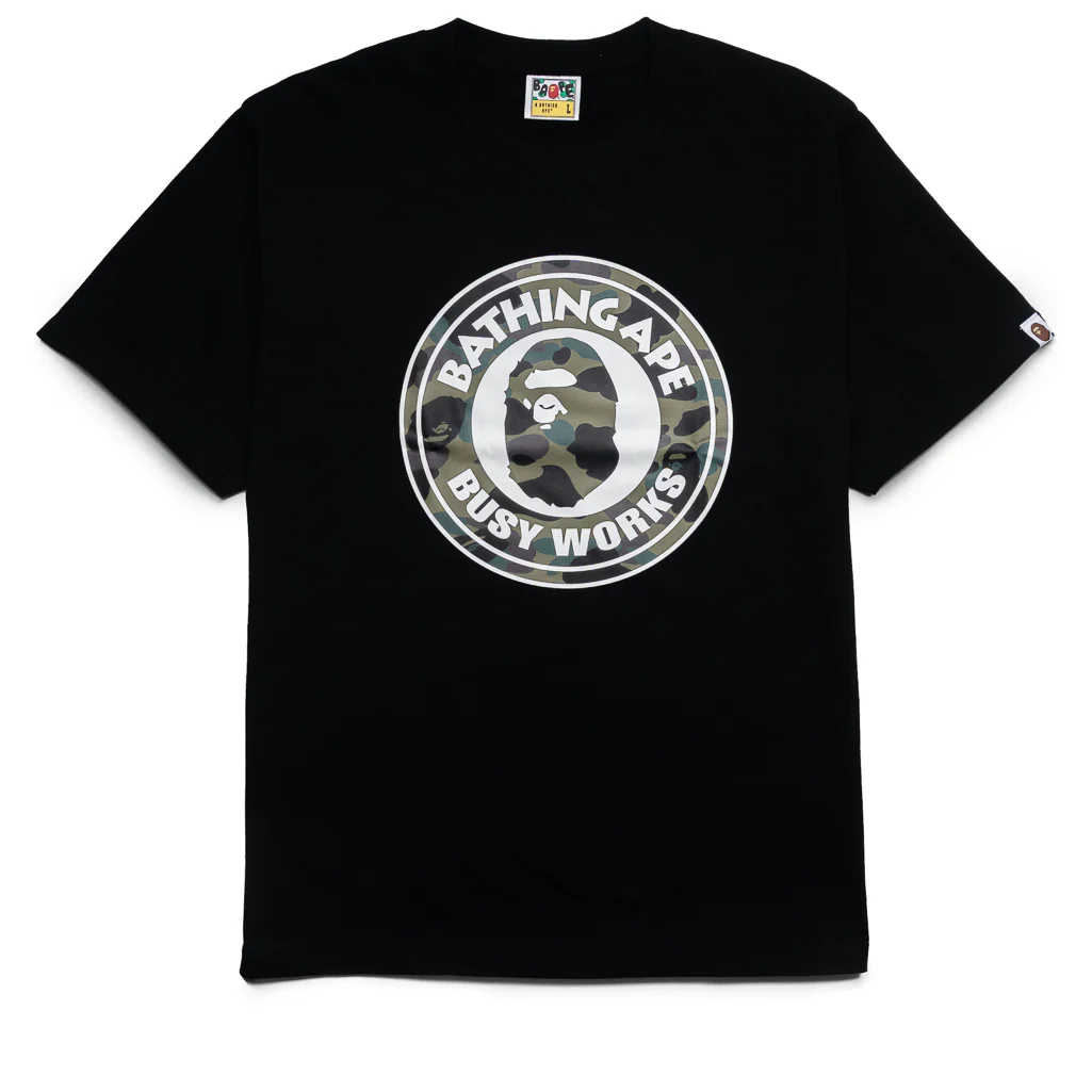 A Bathing Ape 1st Camo Busy Works Tee - Black/Green