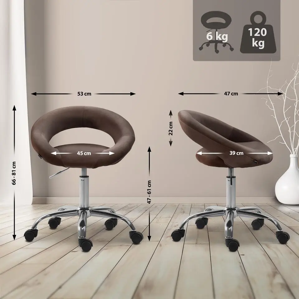 CLP Bureaustoel Olinda Fluweel - bruin