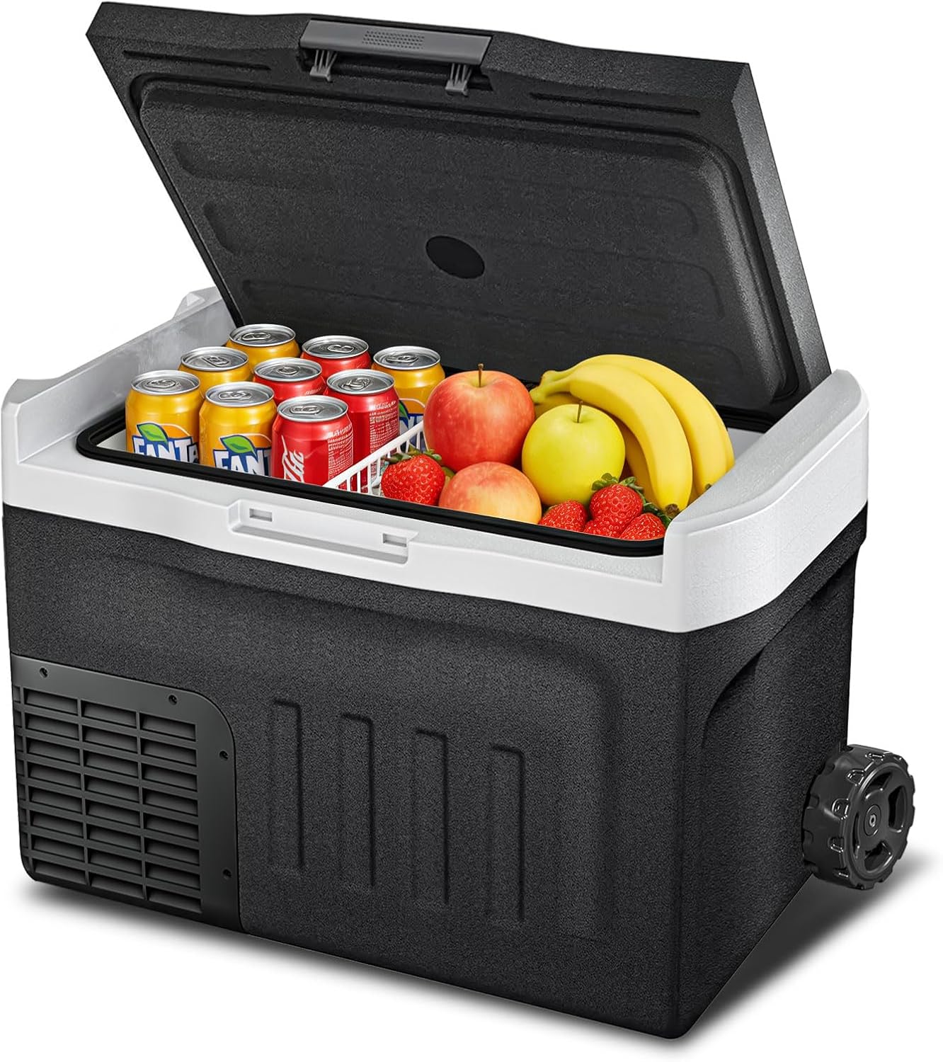DOGHLY 12 Volt Refrigerator, 32QT Portable Cooler -4℉-68℉, Compressor Car Fridge 12V/24V DC & 110-240V AC, Electric Cooler for Truck, RV, Camper, SUV, Travel, Camping & Road Trips (32QT)